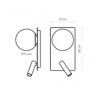 Aplique con lector LED Glos (3W)