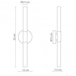 Aplique de pared LED Roos 3000K (2x6W)