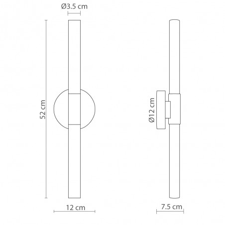 Aplique de pared LED Roos 3000K (2x6W)