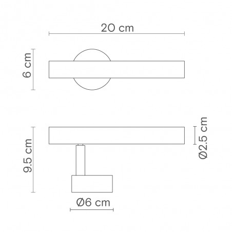 Aplique de pared LED Rui (2.7W)