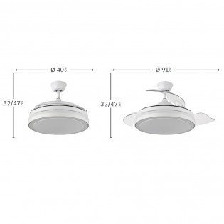 Ventilador LED con aspas plegables Esparta Mini CCT (72W)