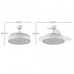 Ventilador LED con aspas retráctiles Esparta Plus CCT (72W)