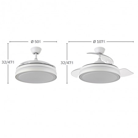 Ventilador LED con aspas retráctiles Esparta Plus CCT (72W)