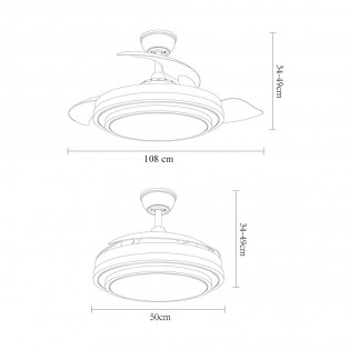 Ventilador LED aspas plegables Ibe CCT (72W)