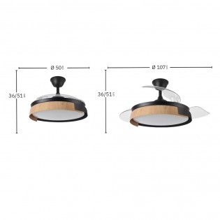 Ventilador LED aspas plegables Provenza CCT (72W)