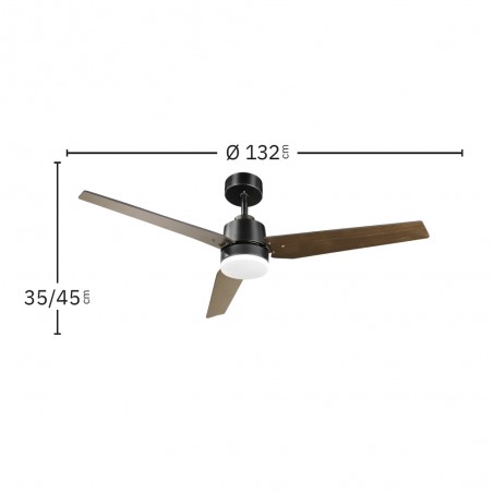 Ventilador LED aspas reversibles Captus CCT Dim (22W)