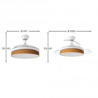 Ventilador LED aspas plegables Moda Azul (72W)