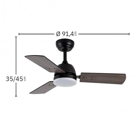 Ventilador LED con aspas reversibles Portico CCT (20W)