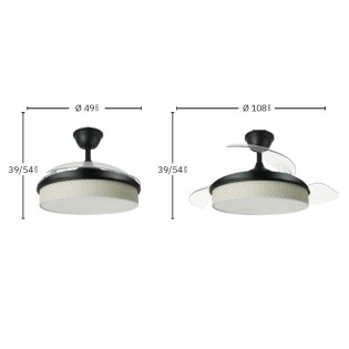 Ventilador LED aspas plegables Moda Cañizo Blanco (72W)