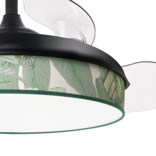 Ventilador LED aspas plegables Moda Hoja Verde (72W)