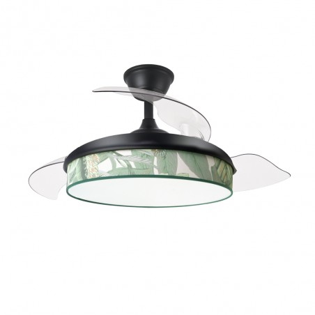 Ventilador LED aspas plegables Moda Hoja Verde (72W)