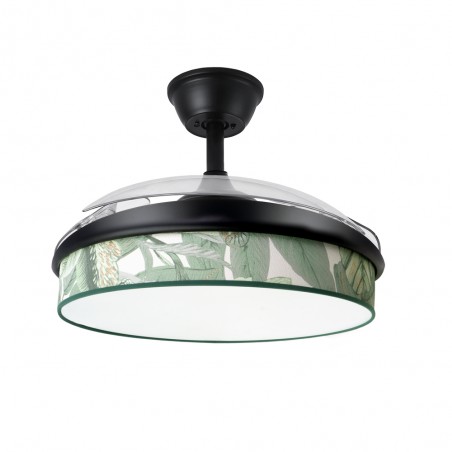 Ventilador LED aspas plegables Moda Hoja Verde (72W)