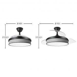 Ventilador LED aspas plegables Moda Mini Surco (72W)