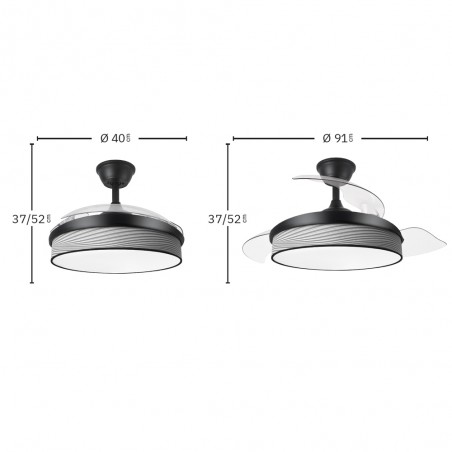 Ventilador LED aspas plegables Moda Mini Surco (72W)