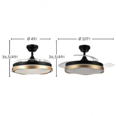 Ventilador LED aspas plegables Blondi CCT (72W)