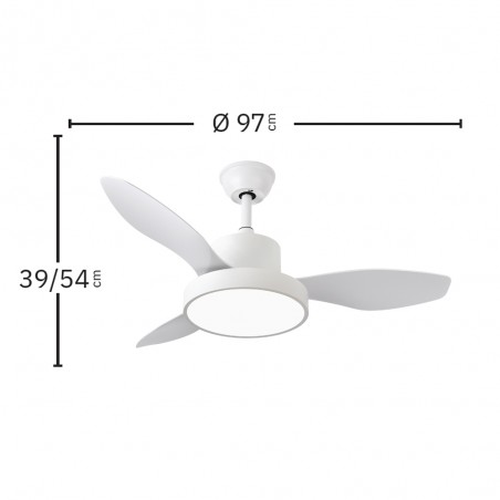 Ventilador de techo LED Hayate Mini CCT (24W)