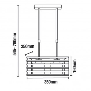 Lámpara de techo Cell Wengué (4 luces)
