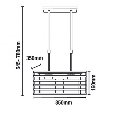 Lámpara de techo Cell Wengué (4 luces)