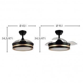 Ventilador LED aspas plegables Viper Mini CCT (48W)