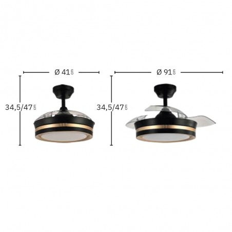 Ventilador LED aspas plegables Viper Mini CCT (48W)