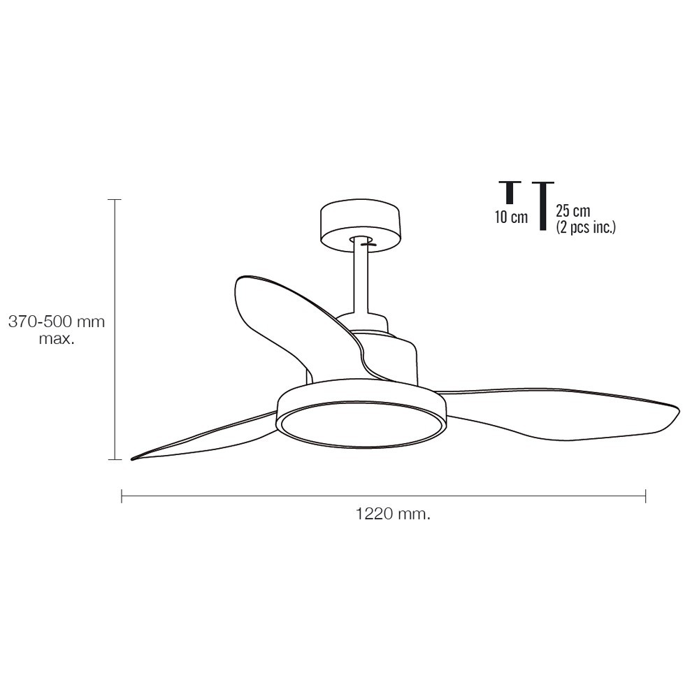 ventilador techo led hurricane cct dim 24w
