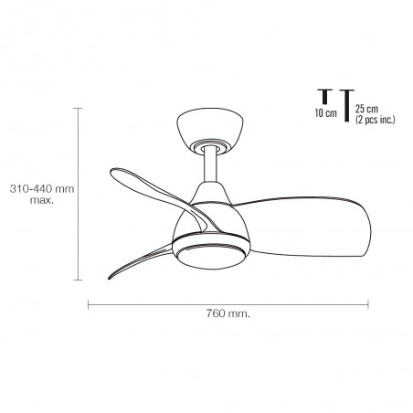 Ventilador de techo LED Medina CCT (18W)