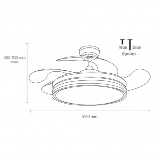 Ventilador LED con aspas plegables Calima CCT (72W)