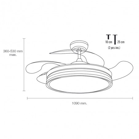 Ventilador LED con aspas plegables Calima CCT (72W)