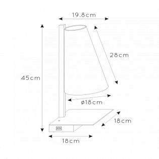 Aplique de pared con repisa y USB Gregory