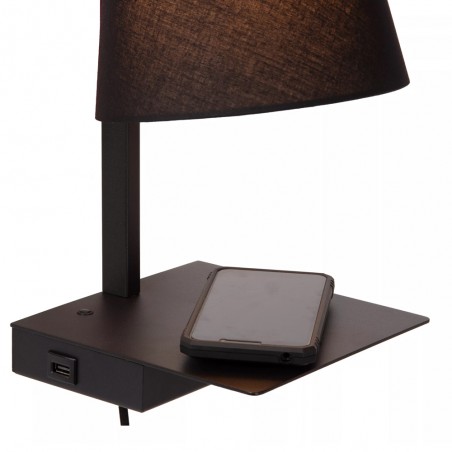 Aplique de pared con repisa y USB Gregory