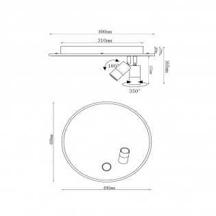 Plafón de techo LED Jubel (2x5W+25W)