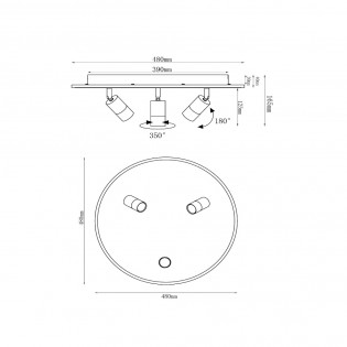 Plafón de techo LED Jubel (3x5W+28W)