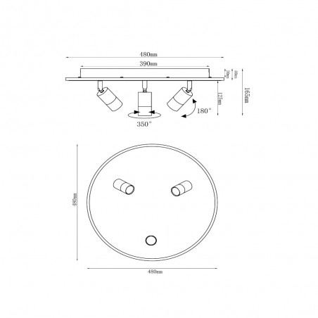 Plafón de techo LED Jubel (3x5W+28W)
