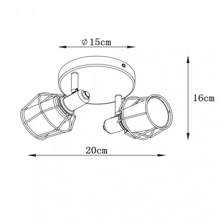 Plafón de techo Nila (2 luces)