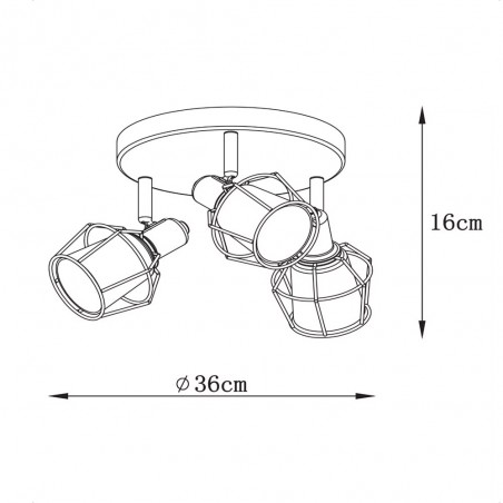 Plafón de techo Nila (3 luces)