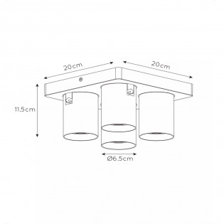 Plafón de focos LED Nigel (4x5W)