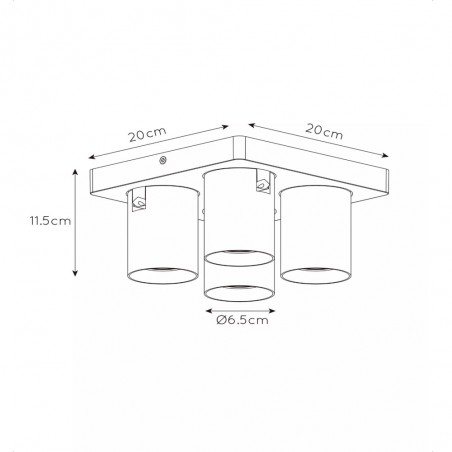 Plafón de focos LED Nigel (4x5W)