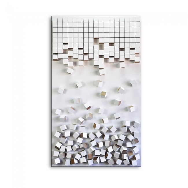 Cuadro con madera tallada en 3D VI (90x60cm.)