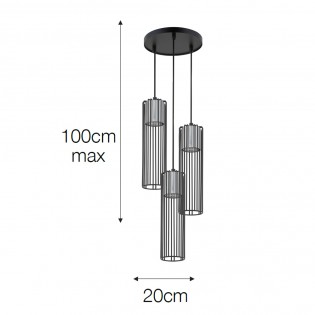 Lámpara colgante Argento II (3 luces)