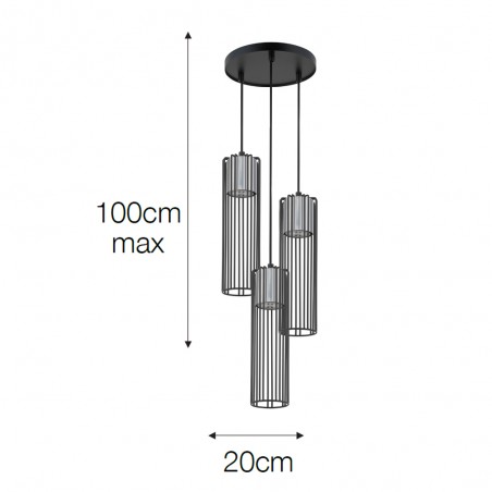 Lámpara colgante Argento II (3 luces)