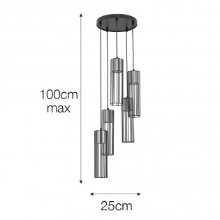 Lámpara colgante Argento (5 luces)
