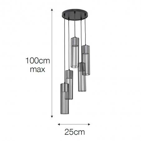 Lámpara colgante Argento (5 luces)
