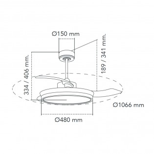 Ventilador LED con aspas plegables Areca CCT (45W)