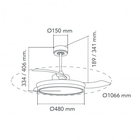 Ventilador LED con aspas plegables Areca CCT (45W)