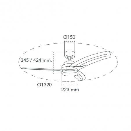 Ventilador de techo LED Lighter CCT Dim (24W)