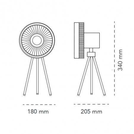 Ventilador de mesa portátil con batería LED Brise (5.5W)