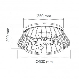 Ventilador Plafón LED Cobra CCT Dim (50W)