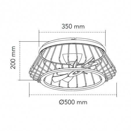 Ventilador Plafón LED Cobra CCT Dim (50W)