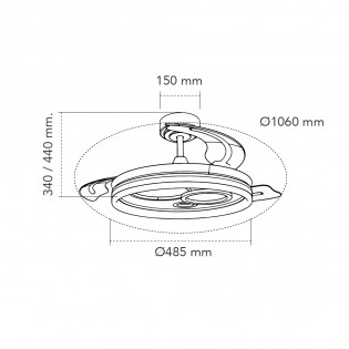 Ventilador LED con aspas plegables Naira CCT Dim (50W)