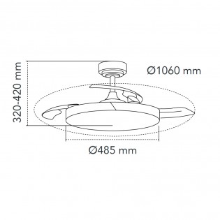 Ventilador LED aspas plegables Ecoro CCT Dim (45W)